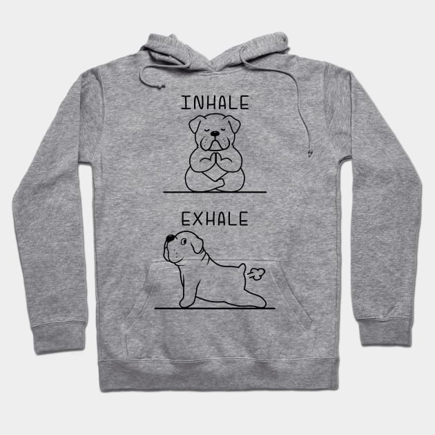 English bulldog yoga Hoodie by MasutaroOracle